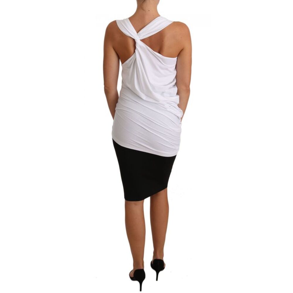 Cavalli White Top Tank CAVALLI T-Shirt Women's Jersey